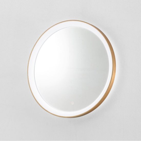 Gea luce krizia applique da parete con specchio led 30w cct 3000k 4000k rotonda oro spazzolato