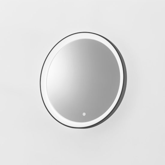 Gea luce krizia applique da parete con specchio led 25w cct 3000k 4000k rotonda nero satinato
