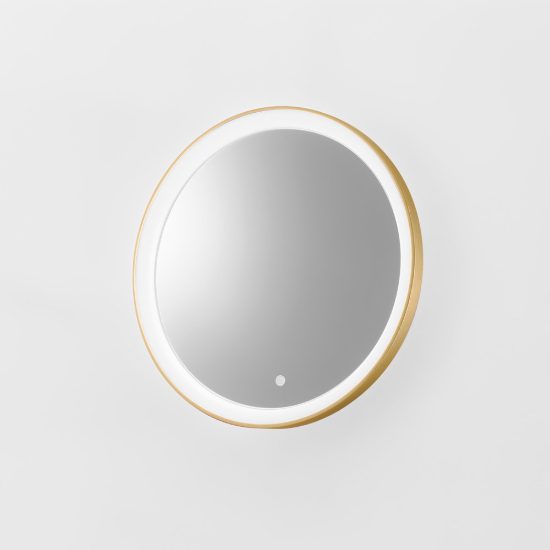 Gea luce krizia applique da parete con specchio led 25w cct 3000k 4000k rotonda oro spazzolato