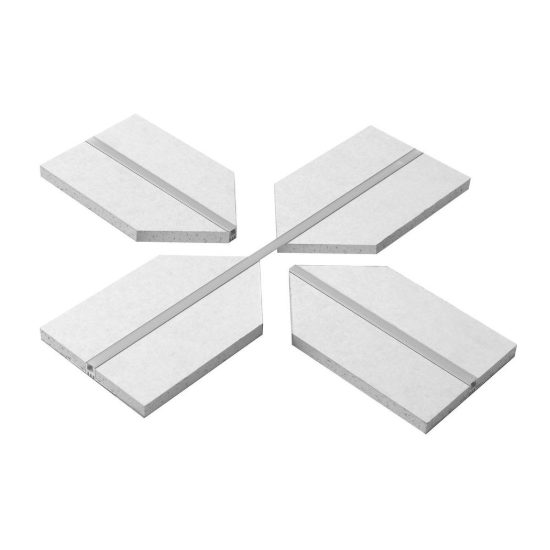 Gea luce pcala1 raccordo a x per profilo da incasso carrara p integrato in cartongesso argento