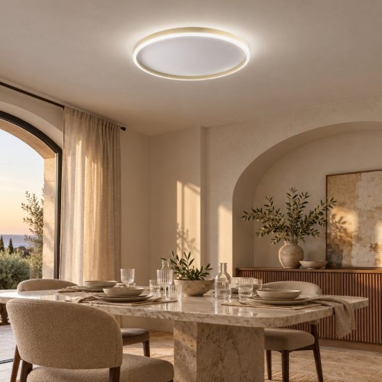 Gea luce aela plafoniera led 72w cct 3000k 4000k moderna rotonda new beige