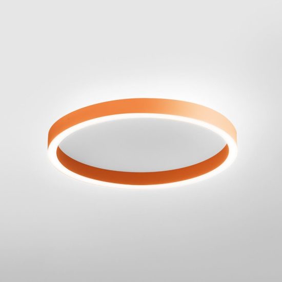 Gea luce aela plafoniera led 60w cct 3000k 4000k moderna rotonda arancio bruciato