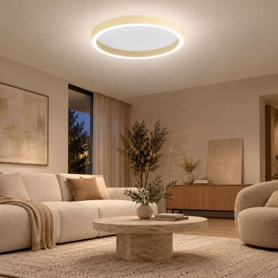 Gea luce aela plafoniera led 60w cct 3000k 4000k moderna rotonda new beige