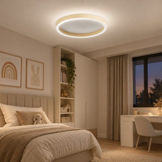 Gea luce aela plafoniera led 36w cct 3000k 4000k moderna rotonda new beige