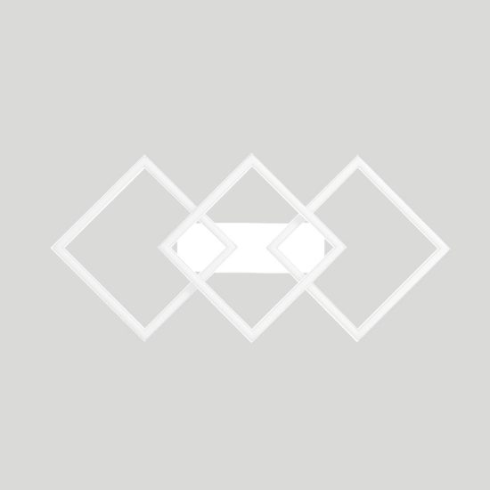 Gea luce afrodite applique da parete led 42w 3000k ad anelli quadrati bianco satinato