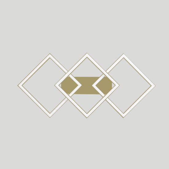 Gea luce afrodite applique da parete led 42w 3000k ad anelli quadrati oro spazzolato