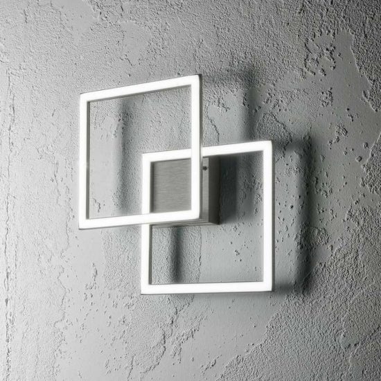 Gea luce afrodite applique da parete led 28w 3000k ad anelli quadrati titanio