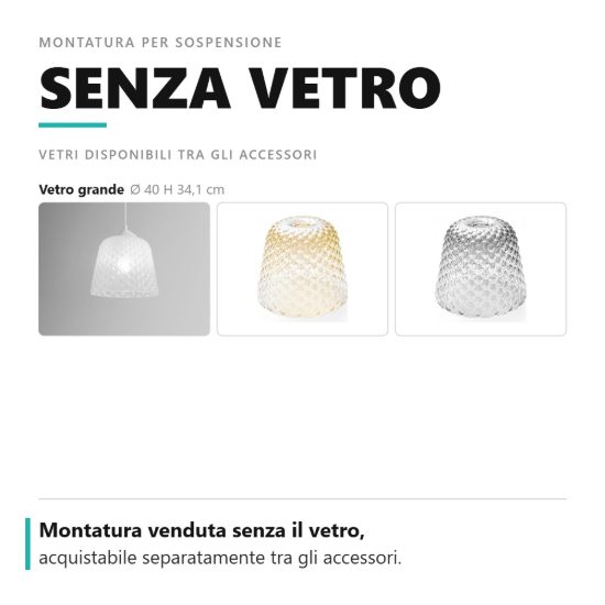 Gea luce alice montatura grande con rosone per lampade a sospensione ottone