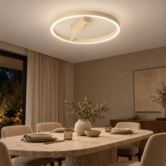 Gea luce criseide plafoniera led 60w 3000k moderna ad anello new beige