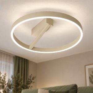 Gea luce criseide plafoniera led 60w 3000k moderna ad anello verde salvia