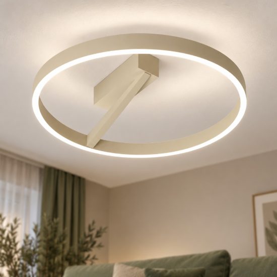 Gea luce criseide plafoniera led 60w 3000k moderna ad anello verde salvia