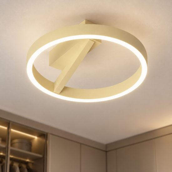 Gea luce criseide plafoniera led 40w 3000k moderna ad anello new beige