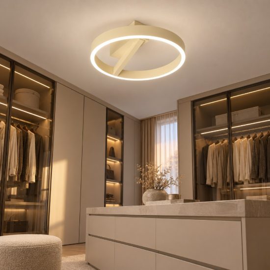 Gea luce criseide plafoniera led 40w 3000k moderna ad anello new beige