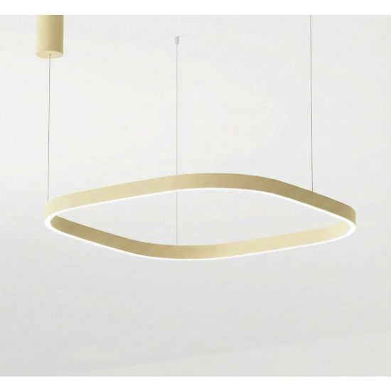 Gea luce criseide lampadario a sospensione led 80w 3000k quadrato new beige