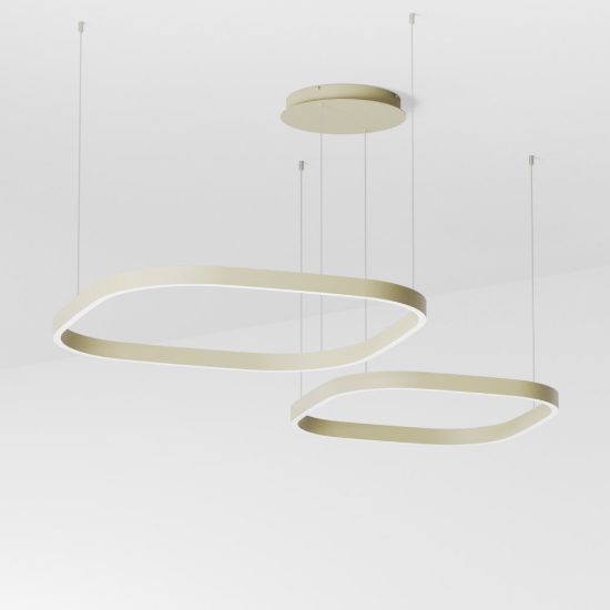 Gea luce criseide lampadario a sospensione con 2 pendenti led 90w 3000k quadrato verde salvia
