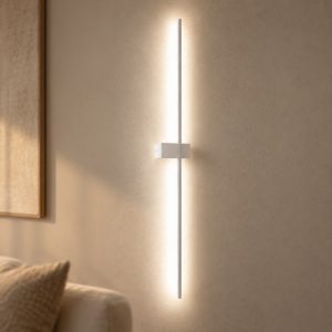 Gea luce cynara applique da parete per soggiorno led 25w 3000k moderna lineare bianco satinato