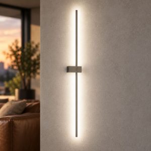 Gea luce cynara applique da parete per soggiorno led 25w 3000k moderna lineare titanio