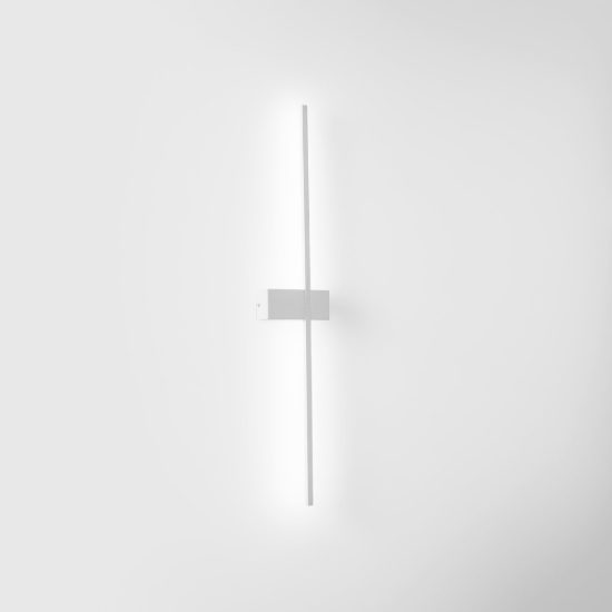 Gea luce cynara applique da parete per soggiorno led 16w 3000k moderna lineare bianco satinato