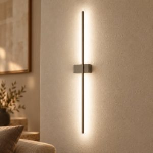 Gea luce cynara applique da parete per soggiorno led 16w 3000k moderna lineare titanio