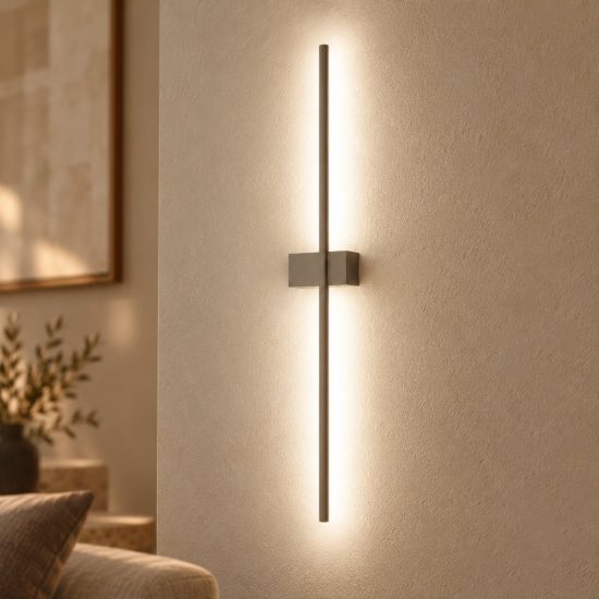 Gea luce cynara applique da parete per soggiorno led 16w 3000k moderna lineare titanio