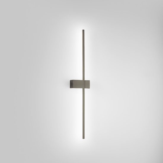 Gea luce cynara applique da parete per soggiorno led 16w 3000k moderna lineare titanio