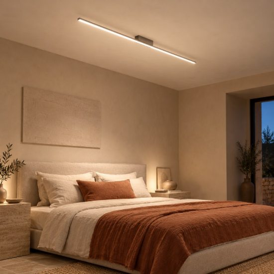 Gea luce cynara plafoniera led 30w 3000k moderna lineare titanio