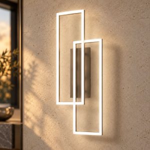 Gea luce dyana applique da parete per soggiorno led 40w 3000k moderna rettangolare bianco satinato