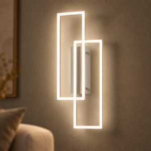 Gea luce dyana applique da parete per soggiorno led 40w 3000k moderna rettangolare titanio