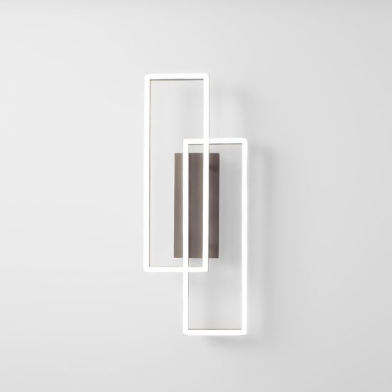Gea luce dyana applique da parete per soggiorno led 40w 3000k moderna rettangolare titanio