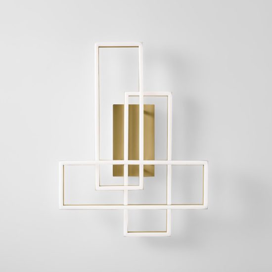 Gea luce dyana plafoniera led 60w 3000k moderna rettangolare oro spazzolato
