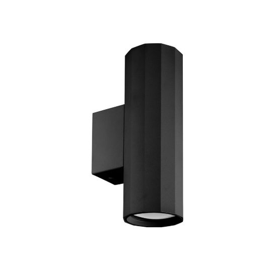 Gea luce gap 530 applique da parete per soggiorno moderna cilindrica nero satinato