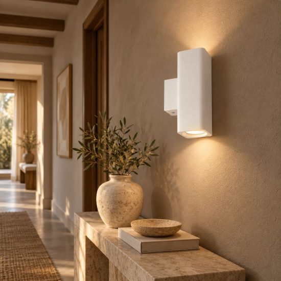 Gea luce gap 540 applique da parete per soggiorno moderna rettangolare bianco satinato