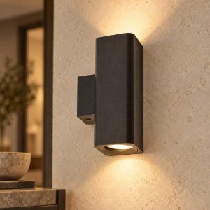 Gea luce gap 540 applique da parete per soggiorno moderna rettangolare nero satinato