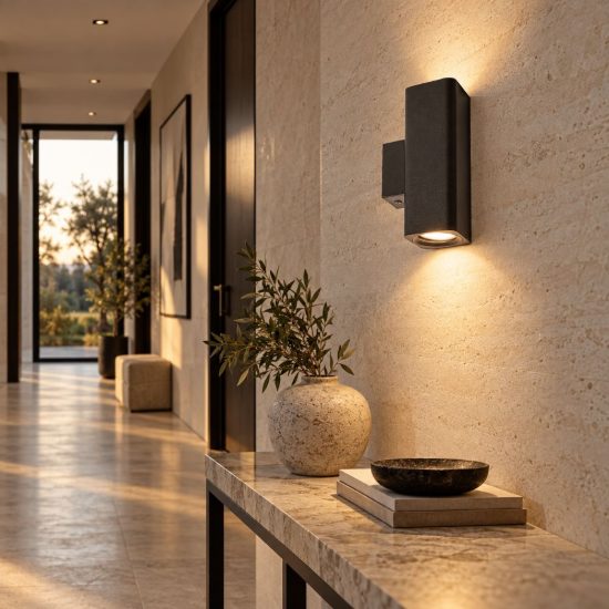 Gea luce gap 540 applique da parete per soggiorno moderna rettangolare nero satinato
