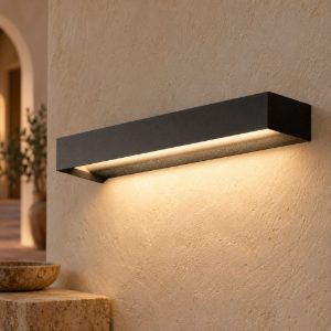 Gea luce gap 550 applique da parete per salotto led 10w 3000k moderna lineare nera
