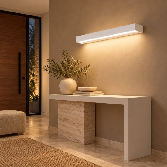 Gea luce gap 550 applique da parete per soggiorno led 20w 3000k moderna lineare bianca