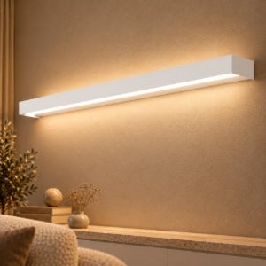 Gea luce gap 550 applique da parete per soggiorno led 30w 3000k moderna lineare bianca