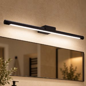 Gea luce gap 560 applique da parete per bagno led 18w 3000k moderna lineare nera