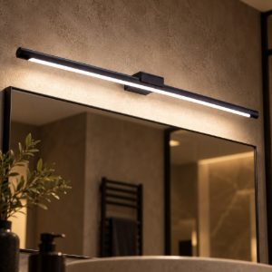 Gea luce gap 560 applique da parete per bagno led 24w 3000k moderna lineare nera