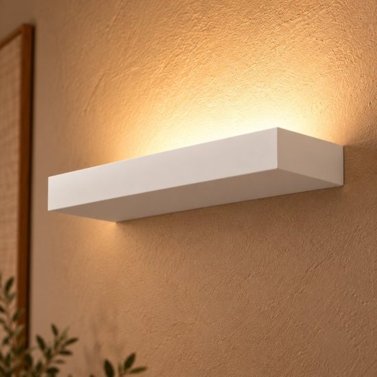 Gea luce gap 570 applique da parete per soggiorno led 34w 3000k moderna lineare bianca