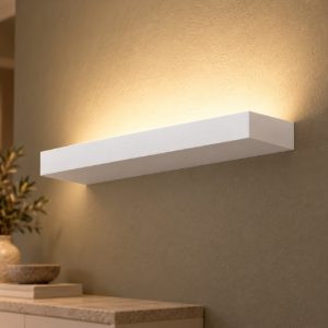 Gea luce gap 570 applique da parete per soggiorno led 44w 3000k moderna lineare bianca
