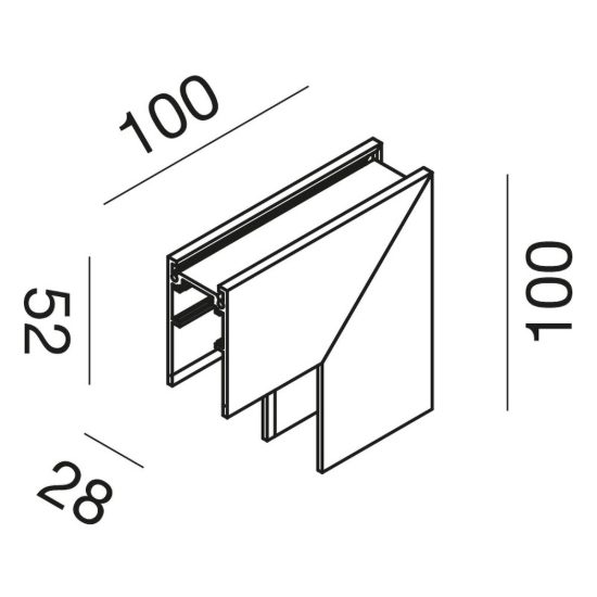 Gea luce gbigsb2 angolo parete-soffitto per binario magnetico 48v da superficie bianco