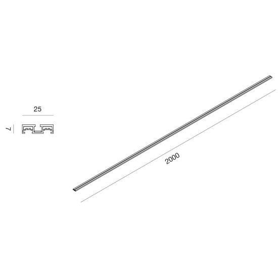 Gea luce gbin30 binario magnetico 48v ultrasottile da superficie 2 m nero