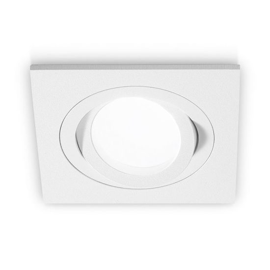 Gea luce gfa040 faretto da incasso per cartongesso per cucina orientabile quadrato bianco