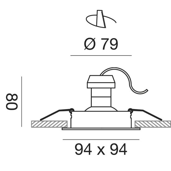 Gea luce gfa040 faretto da incasso per cartongesso per cucina orientabile quadrato bianco
