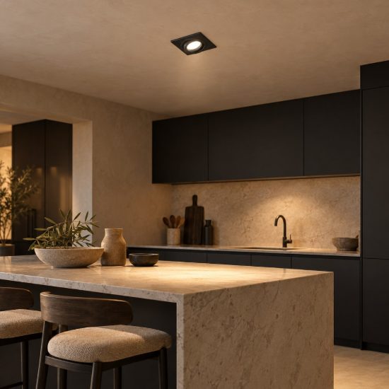 Gea luce gfa040 faretto da incasso per cartongesso per cucina orientabile quadrato nero