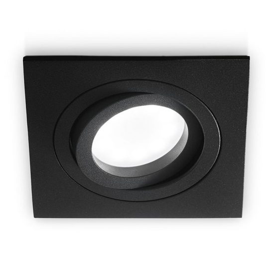 Gea luce gfa040 faretto da incasso per cartongesso per cucina orientabile quadrato nero