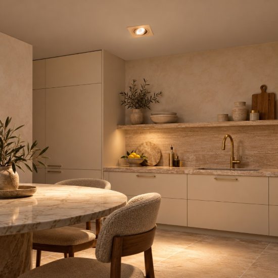 Gea luce gfa040 faretto da incasso per cartongesso per cucina orientabile quadrato oro spazzolato