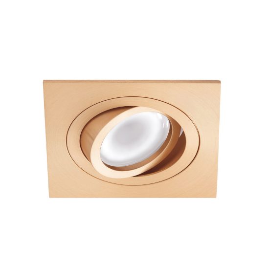 Gea luce gfa040 faretto da incasso per cartongesso per cucina orientabile quadrato oro spazzolato