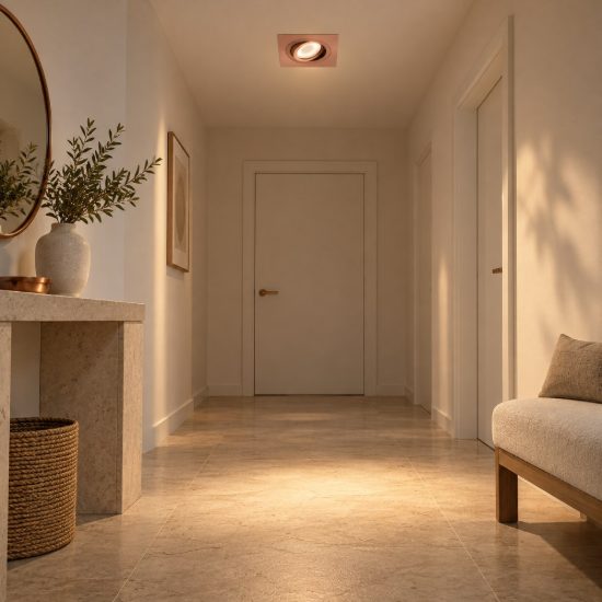 Gea luce gfa040 faretto da incasso per cartongesso per cucina orientabile quadrato rame spazzolato